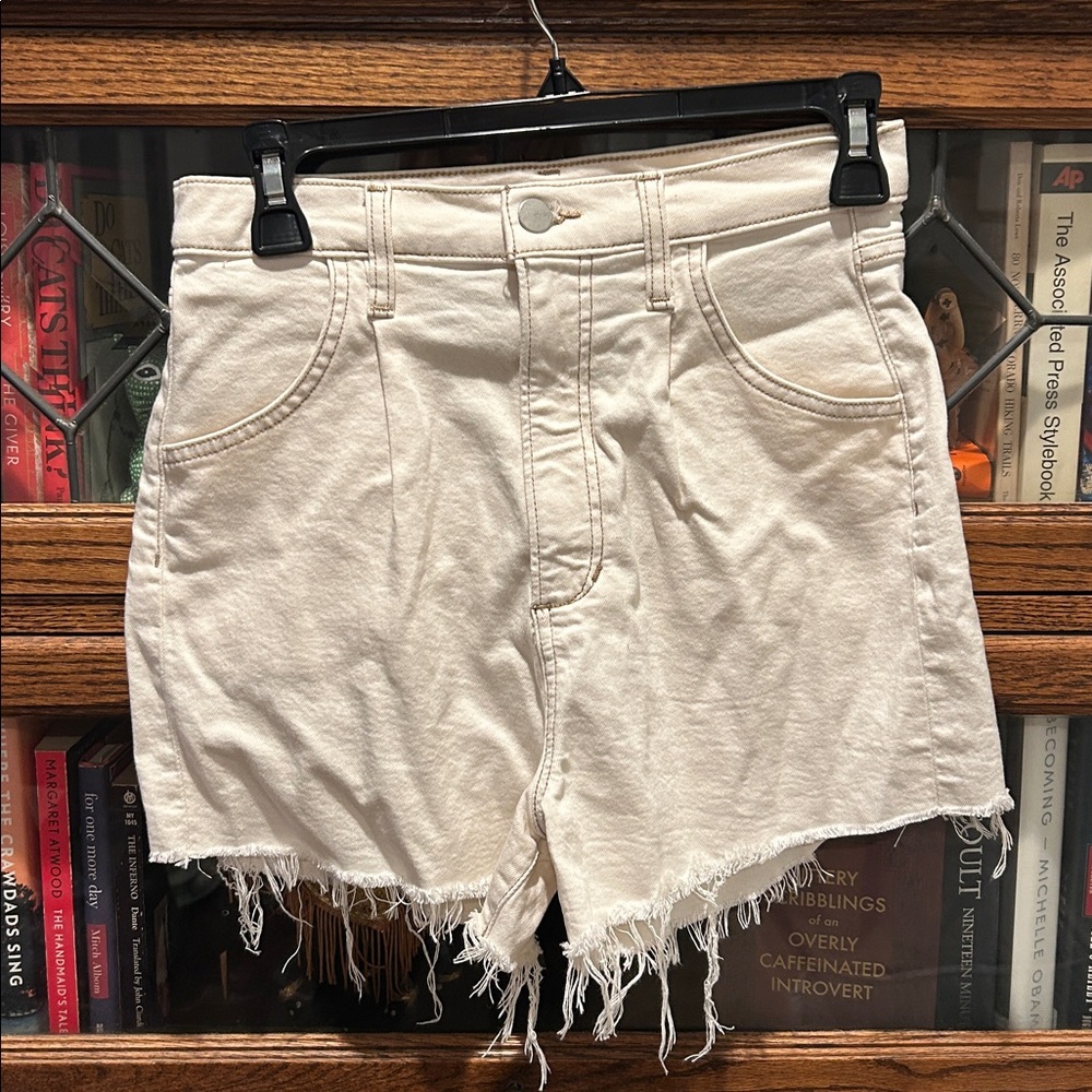 Joe's Jeans Cream High Waist Distressed Shorts